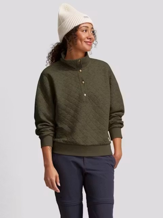Marmot Sweaters - Marmot Galen Quarter Snap Quilted Funnel Neck Wool Blend Pullover Size S